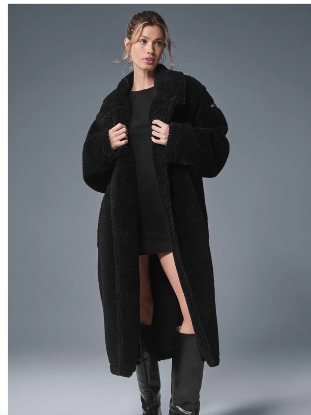 ALO Yoga Black Plush Teddy Sherpa Jacket